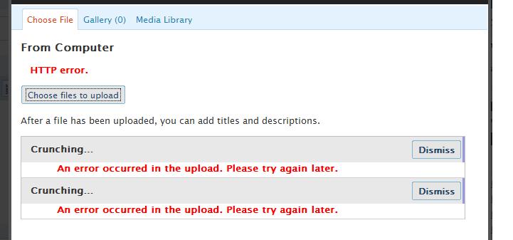 An error when uploading images